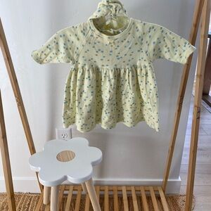 baby GAP Yellow Blue Floral Cottage core dress and bloomers outfit